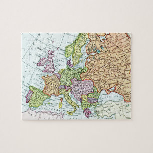 Vintage map of Europe colourful pastels Jigsaw Puzzle