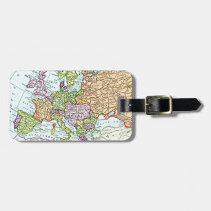 Vintage map of Europe colourful pastels Luggage Tag