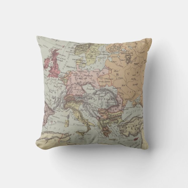 Vintage Map of Europe Cushion (Front)