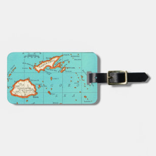 Vintage Map of FIJI Luggage Tag