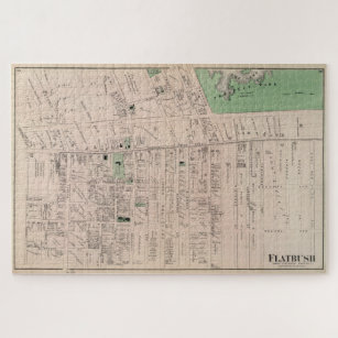 Vintage Map of Flatbush Brooklyn NY (1873) Jigsaw Puzzle