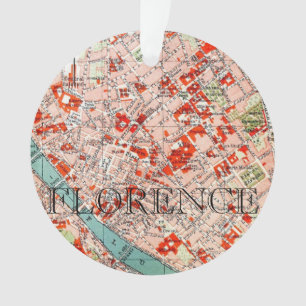 Vintage Map of Florence Ornament