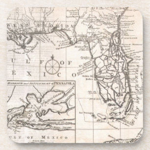 Vintage Map of Florida (1763) Coaster