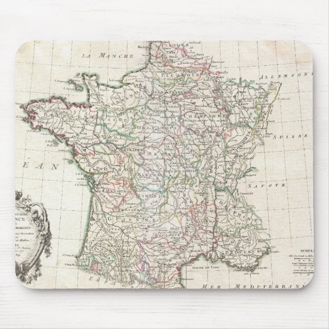 Vintage Map of France (1771) Mouse Pad (Front)