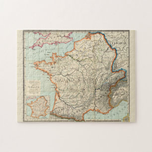 Vintage Map of France (1887) Jigsaw Puzzle