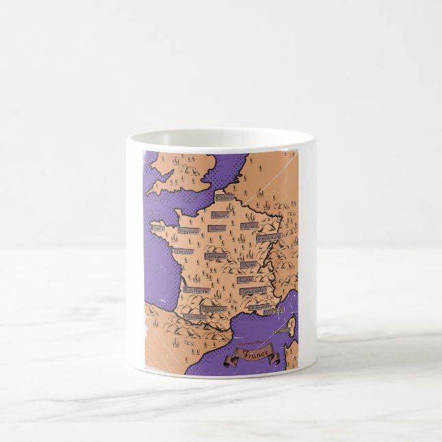 Vintage Map of France Coffee Mug (Center)