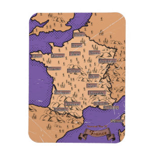 Vintage Map of France Magnet