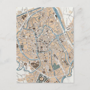 Vintage Map of Ghent Belgium (1905) Postcard