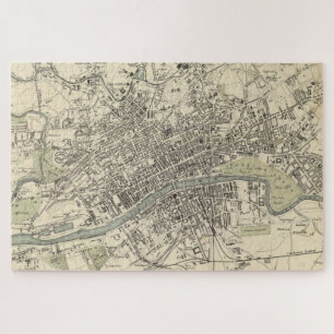 Vintage Map of Glasgow Scotland (1872) Jigsaw Puzzle