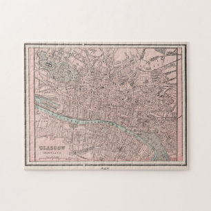 Vintage Map of Glasgow Scotland (1901) Jigsaw Puzzle