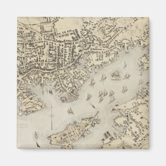 Vintage Map of Gloucester Massachusetts (1873) Magnet (Front)