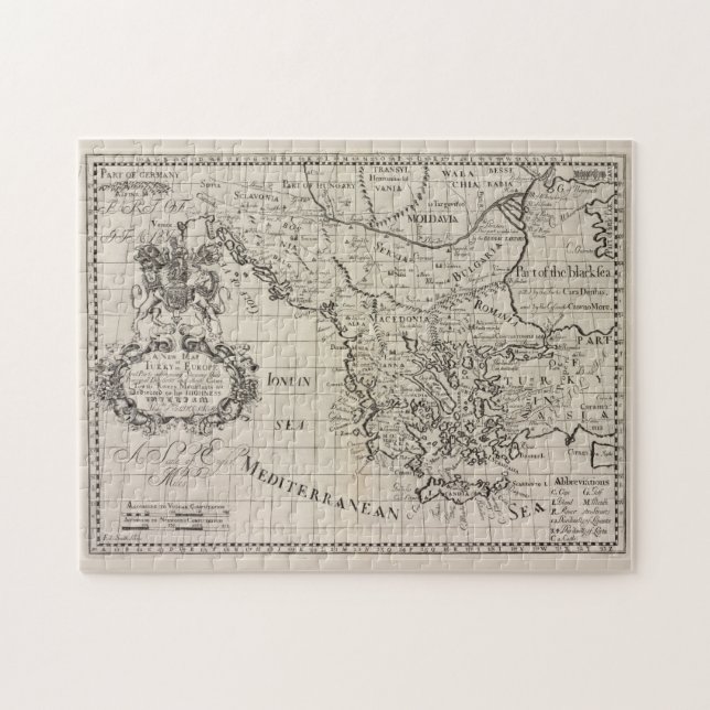 Vintage Map of Greece (1700) Jigsaw Puzzle (Horizontal)