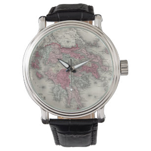 Vintage Map of Greece (1865) Watch