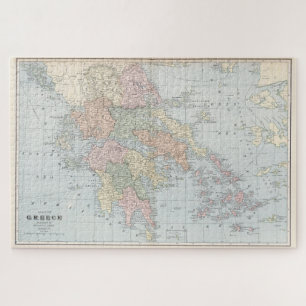Vintage Map of Greece (1901) Jigsaw Puzzle