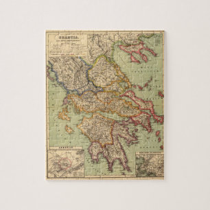 Vintage Map of Greece (1903) Jigsaw Puzzle
