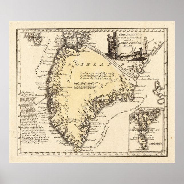 Vintage Map of Greenland (1791) Poster (Front)