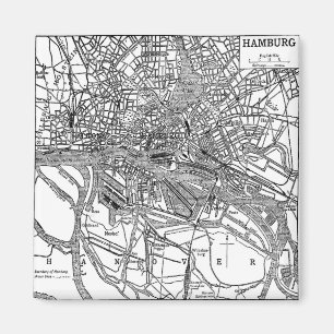 Vintage Map of Hamburg Germany (1911) Magnet