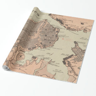 Vintage Map of Havana Cuba (1898) 2 Wrapping Paper