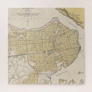 Vintage Map of Havana Cuba (1905) Jigsaw Puzzle