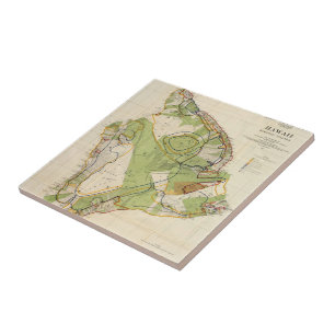 Vintage Map of Hawaii Island (1906) Ceramic Tile