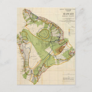 Vintage Map of Hawaii Island (1906) Postcard