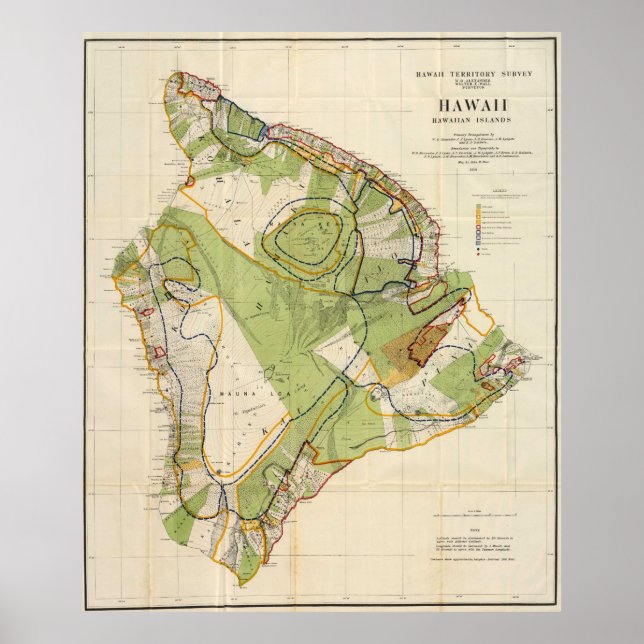 Vintage Map of Hawaii Island (1906) Poster (Front)