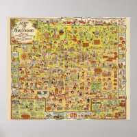 Vintage Map of Hollywood