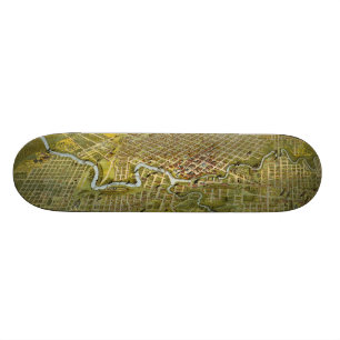 Vintage Map of Houston Texas (1891) Skateboard
