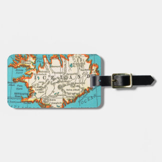 Vintage Map of ICELAND Luggage Tag