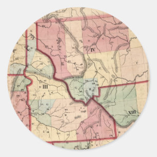 Vintage Map of Idaho (1866) Classic Round Sticker