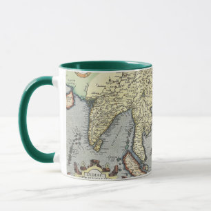 Vintage Map of India 1592 Mug