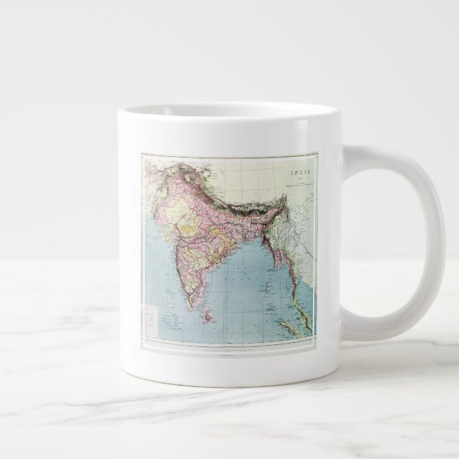 Vintage Map of India | 1877 Large Coffee Mug (Right)
