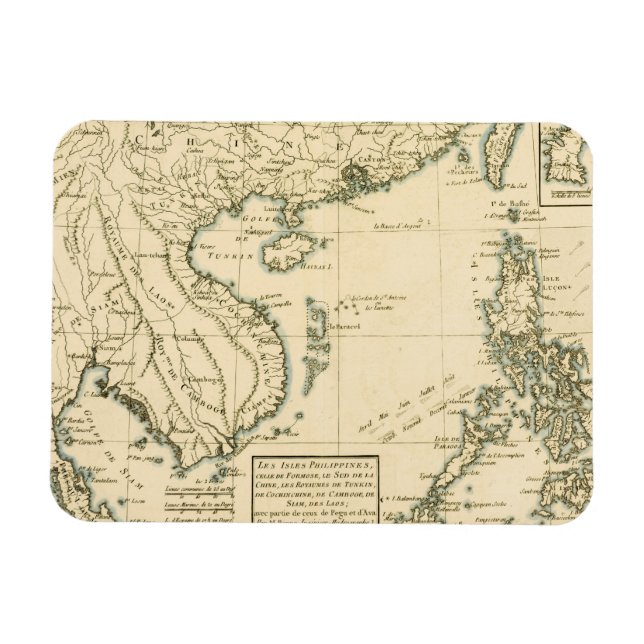 Vintage Map of India |  Indian Ocean Magnet (Horizontal)