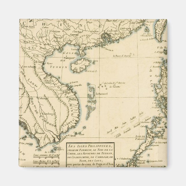 Vintage Map of India |  Indian Ocean Magnet (Front)