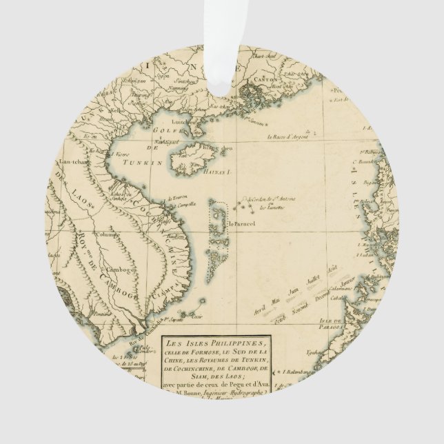 Vintage Map of India |  Indian Ocean Ornament (Front)