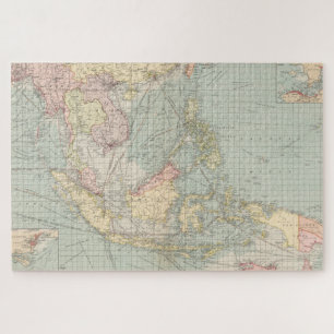 Vintage Map of Indonesia and The Philippine Ports Jigsaw Puzzle