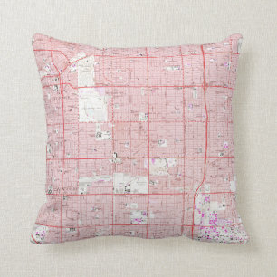 Vintage Map of Inglewood California (1964) Cushion