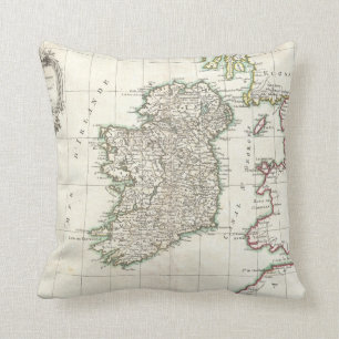 Vintage Map of Ireland (1771) Cushion