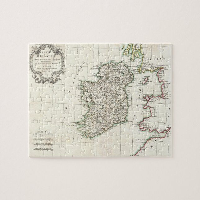 Vintage Map of Ireland (1771) Jigsaw Puzzle (Horizontal)
