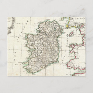 Vintage Map of Ireland (1771) Postcard