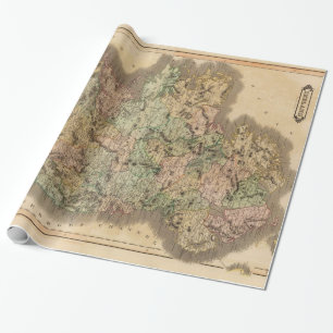 Vintage Map of Ireland (1831) Wrapping Paper