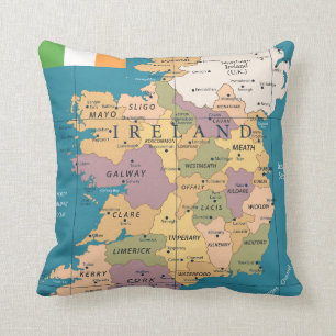 Vintage Map of Ireland Cushion