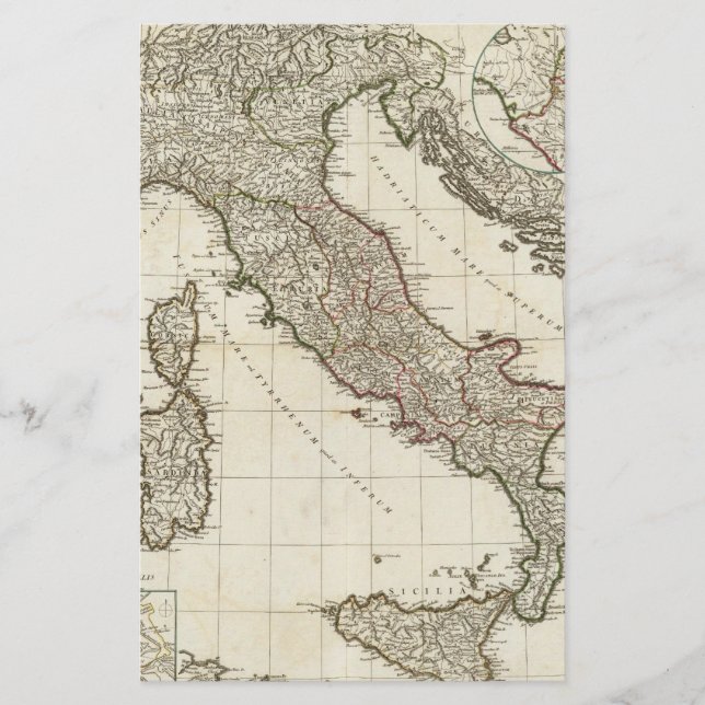 Vintage Map of Italy (1764) (Front)