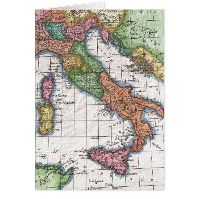 Vintage Map of Italy (1780) (Front)