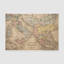 Vintage Map of Italy, Turkey & Greece