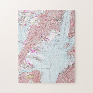 Vintage Map of Jersey City NJ (1967) Jigsaw Puzzle