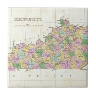 Vintage Map of Kentucky (1827) Ceramic Tile