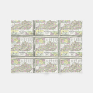 Vintage Map of Kentucky (1850) Fleece Blanket