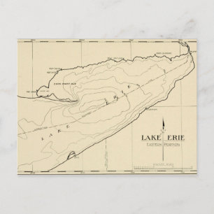 Vintage Map of Lake Erie New York Postcard