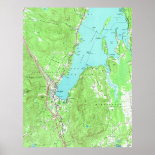 Vintage Map of Lake George New York (1966) Poster